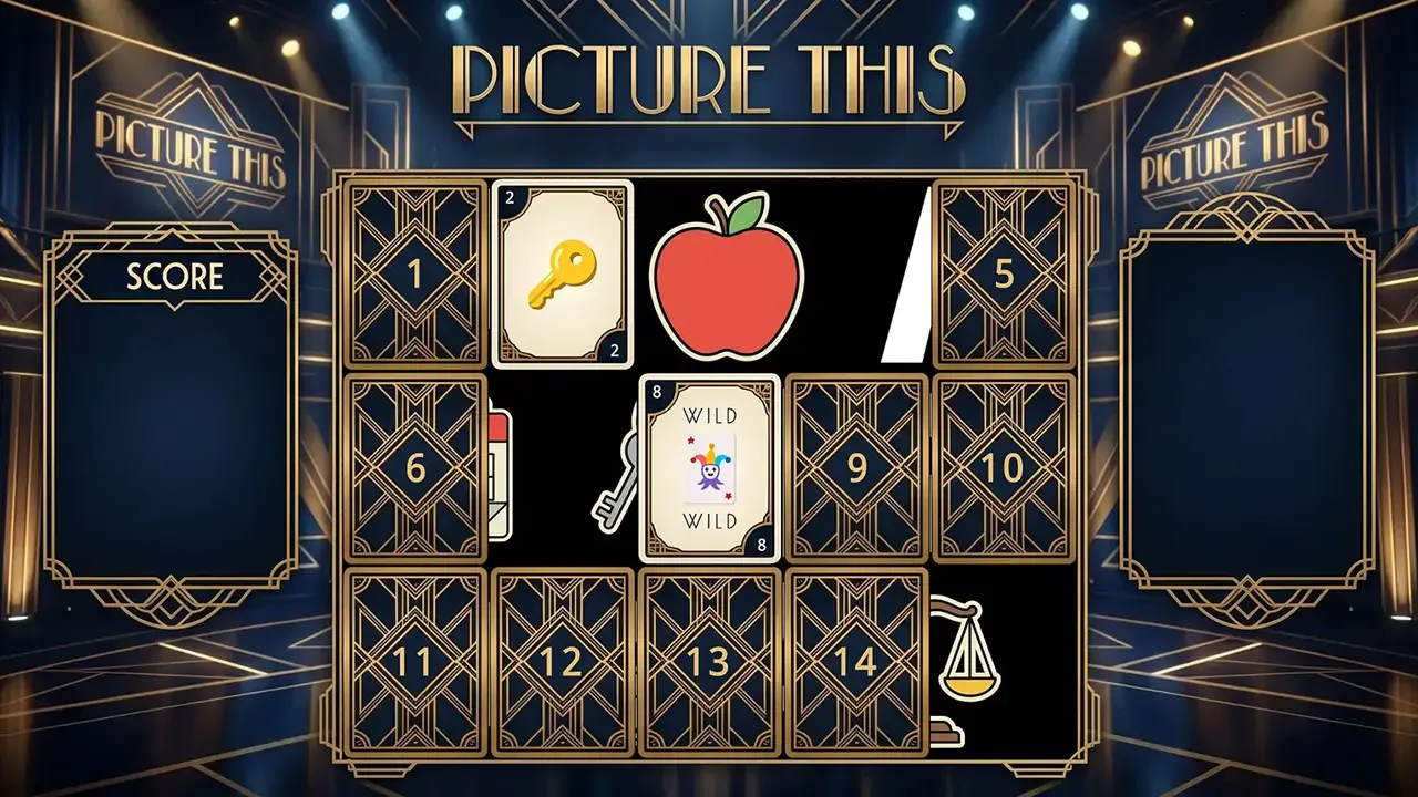 Picture This party game on a living room TV